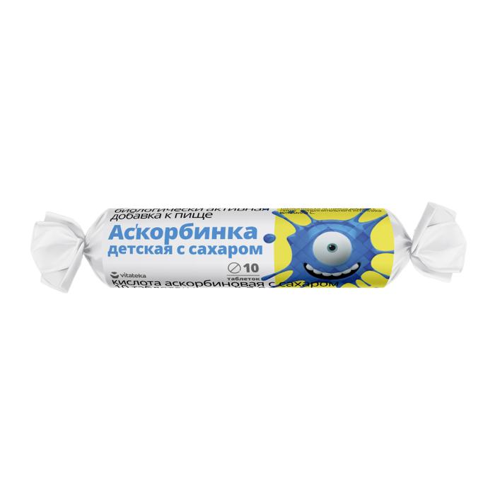 Изображение товара ВИТАТЕКА Аскорбинка детская аскорбиновая к-та бад таб 2,9г №10 с сахаром (Vitateka)