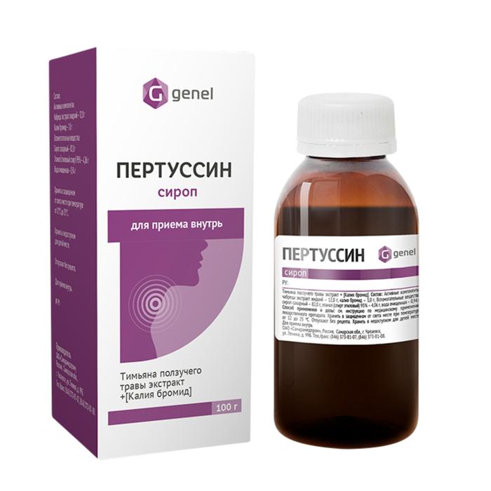 Изображение товара Пертуссин сироп 100г фл /самарамедпром/ (Тимьяна экс-кт + Калия бромид)