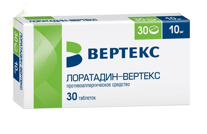 Изображение товара Лоратадин ВЕРТЕКС 10мг No30 - противоаллергические таблетки для взрослых и детей