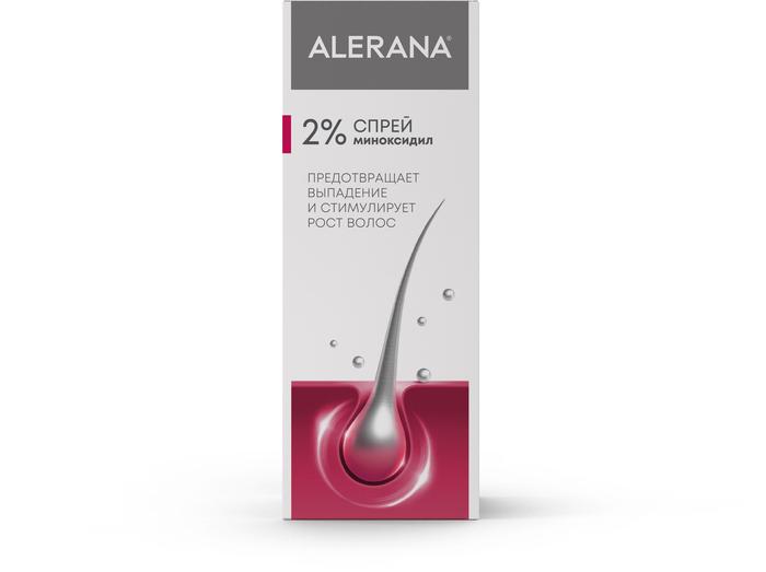 Изображение товара АЛЕРАНА спрей д/наруж. прим. 2% 60мл (Миноксидил) (Alerana)