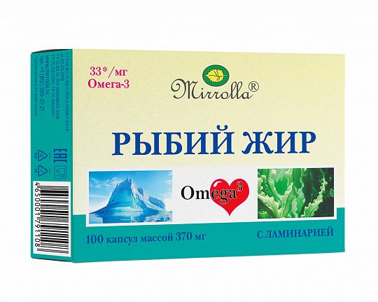 Изображение товара МИРРОЛЛА Рыбий жир капс. 370мг №100 ламинария
