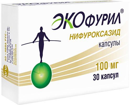 Изображение товара Экофурил капс. 100мг №30 (Нифуроксазид)