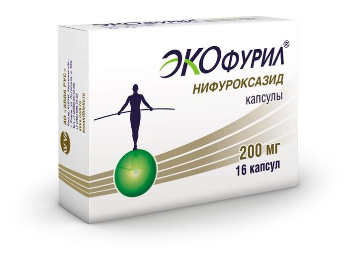 Изображение товара Экофурил капс. 200мг №16 (Нифуроксазид)