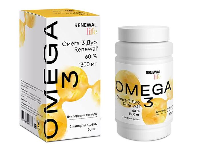 Изображение товара ОМЕГА-3 Дуо капс. 1300мг №60 /renewal/