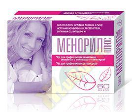 Изображение товара Менорил плюс капсулы 250 мг №60 для облегчения симптомов менопаузы и профилактики остеопороза