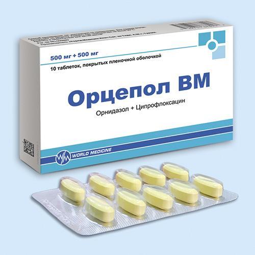 Изображение товара Орцепол ВМ таблетки 500мг + 500мг №10 для лечения инфекций