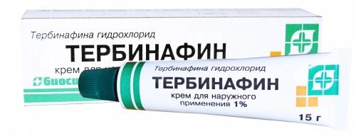 Изображение товара Тербинафин крем 1% для лечения грибковых заболеваний кожи 15 г Биосинтез