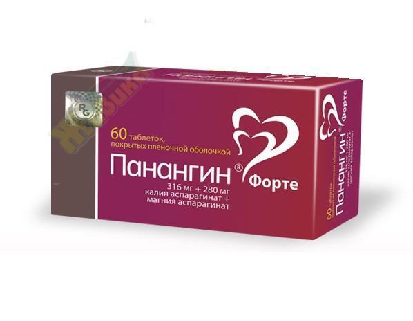 Изображение товара Панангин форте таблетки 316+280 мг №60 для нормализации калия и магния