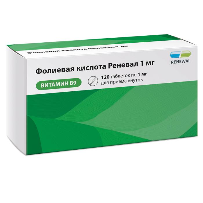 Изображение товара Фолиевая к-та реневал таб 1мг №120 /renewal/ (Фолиевая к-та)