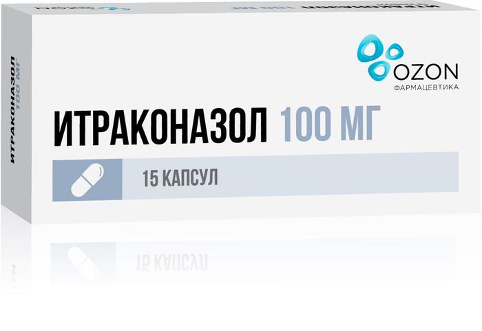 Изображение товара Итраконазол капсулы 100 мг 15 шт противогрибковый препарат