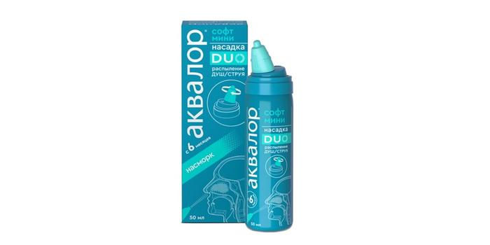 Изображение товара АКВАЛОР Софт duo/дуо ср-во для промывания/орошения носа душ/струя 50мл мини
