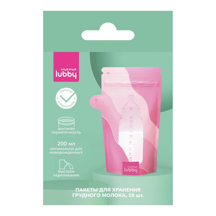Изображение товара ЛАББИ Мама пакеты для хранения грудного молока 29855 200мл №15 (Lubby Mama)