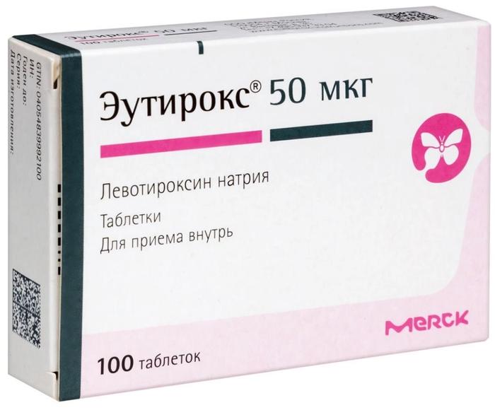 Изображение товара Эутирокс 50мкг №100 таблетки для лечения щитовидной железы