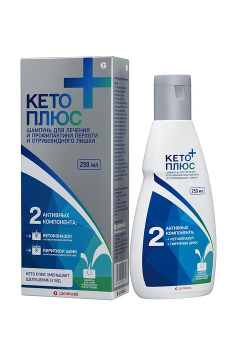 Изображение товара Кето плюс шампунь 250 мл с кетоконазолом и пиритионом цинка