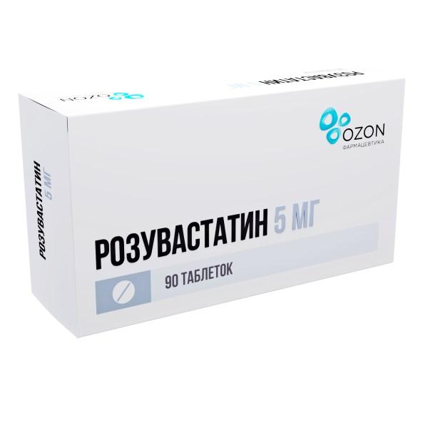 Изображение товара Розувастатин таб п/об/пл 5мг №90 /озон/ (Розувастатин)
