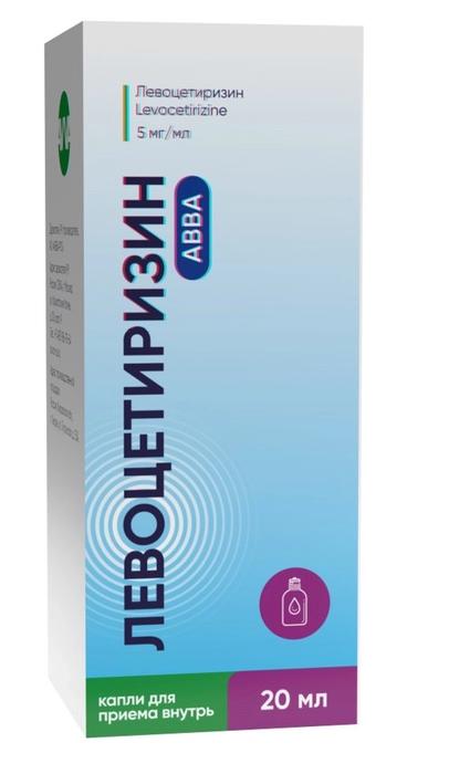 Изображение товара Левоцетиризин АВВА капли внутрь 5мг/мл 20мл для аллергии детей и взрослых