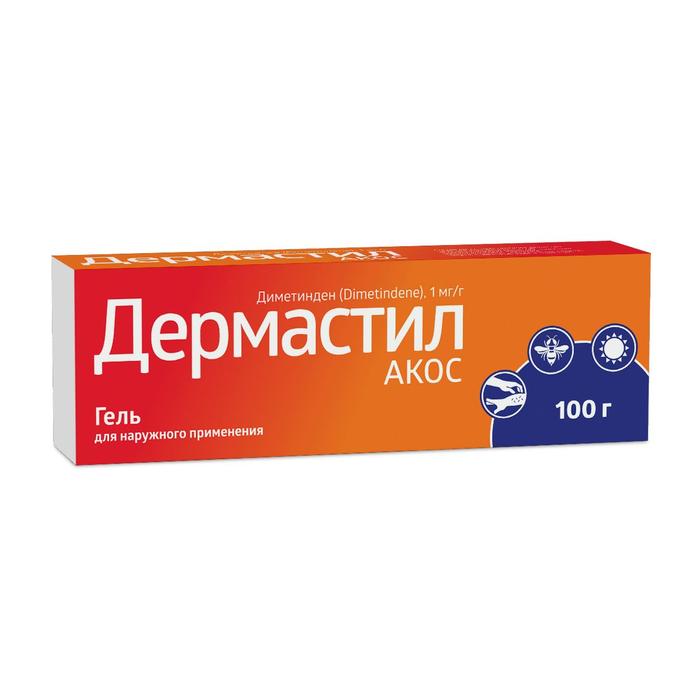 Изображение товара Дермастил акос гель д/наруж.прим. 1мг/г 100г туба (Диметинден)