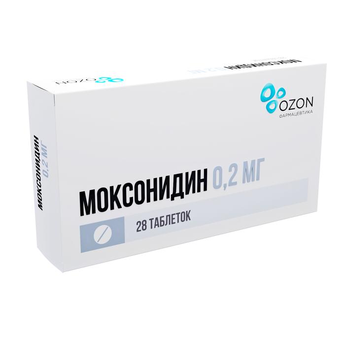 Изображение товара Моксонидин таб п/об/пл 0,2мг №28 /озон/ (Моксонидин)