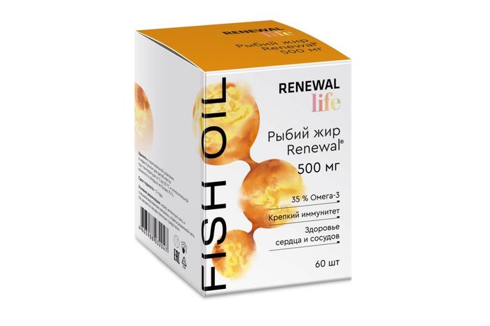 Изображение товара Рыбий жир реневал капс. 35% омега-3 500мг бад №60 /renewal/