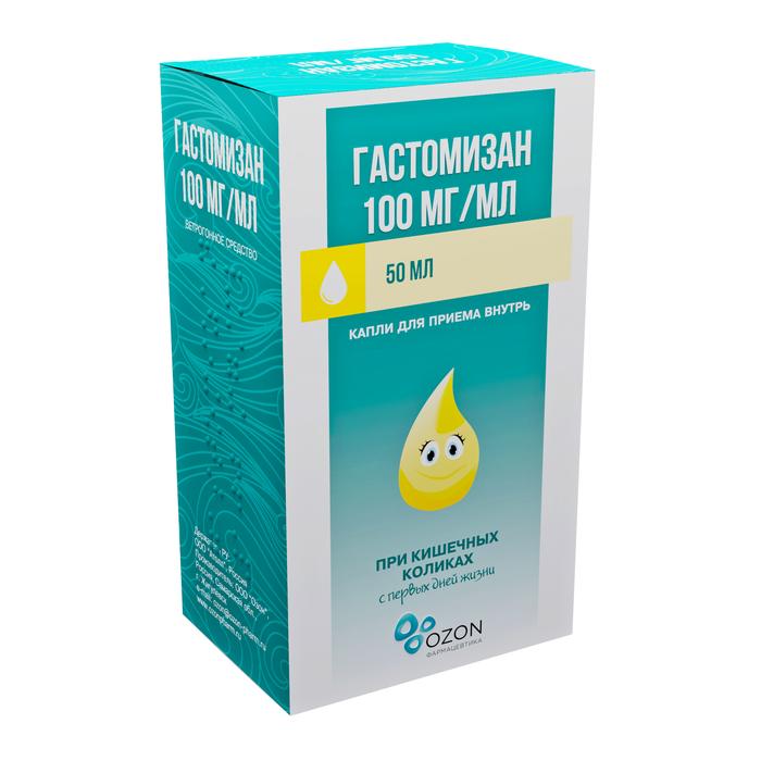 Изображение товара Гастомизан капли д/вн.прим. 100мг/мл 50мл фл /озон/ (Симетикон)