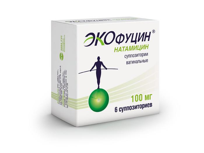 Изображение товара Экофуцин супп. вагинальные 100мг №6 (Натамицин)