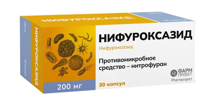 Изображение товара Нифуроксазид капс. 200мг №30 /фармпроект/ (Нифуроксазид)