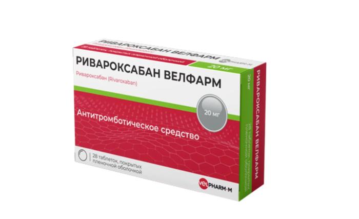 Изображение товара Ривароксабан Велфарм 20 мг таблетки №28 для профилактики и лечения тромбозов