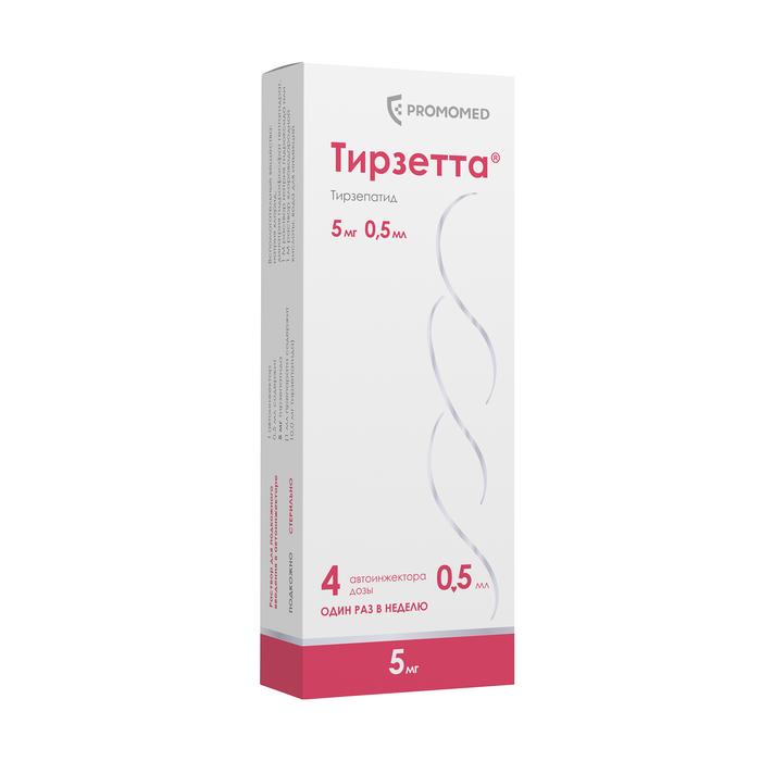 Изображение товара Тирзетта р-р д/и/п/к 5 мг шприц в автоинжекторе 0,5 мл №4 (Тирзепатид)