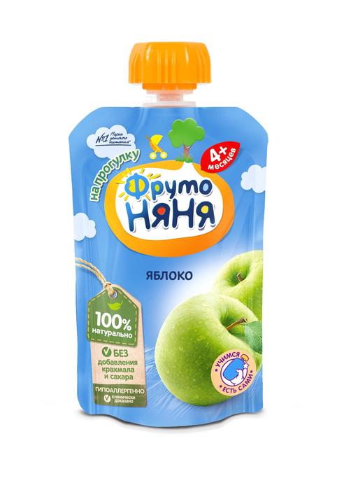 Изображение товара ФРУТОНЯНЯ пюре 90г яблоко натуральное мяг. уп.