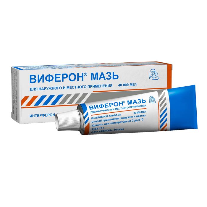Изображение товара Виферон мазь д/мест/наруж.прим. 40000МЕ/г 12г туба (Интерферон альфа-2b)