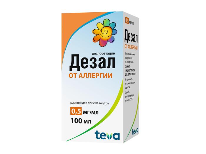 Изображение товара Дезал р-р д/вн.прим. 0,5мг/мл 100мл (Дезлоратадин)