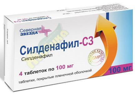 Изображение товара Силденафил-сз таб п/об/пл 100мг №4 (Силденафил)