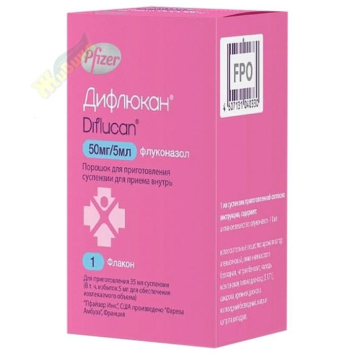 Изображение товара Дифлюкан 10 мг/мл - противогрибковый препарат на основе Флуконазола