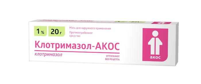 Изображение товара Клотримазол-акос мазь д/наруж.прим. 1% 20г туба (Клотримазол)
