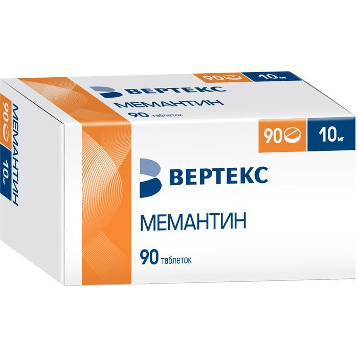 Изображение товара Мемантин Вертекс 10мг таблетки №90 для лечения деменции альцгеймеровского типа