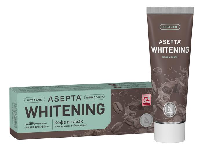 Изображение товара Зубная паста АСЕПТА Плюс кофе/табак 75 мл для белизны зубов