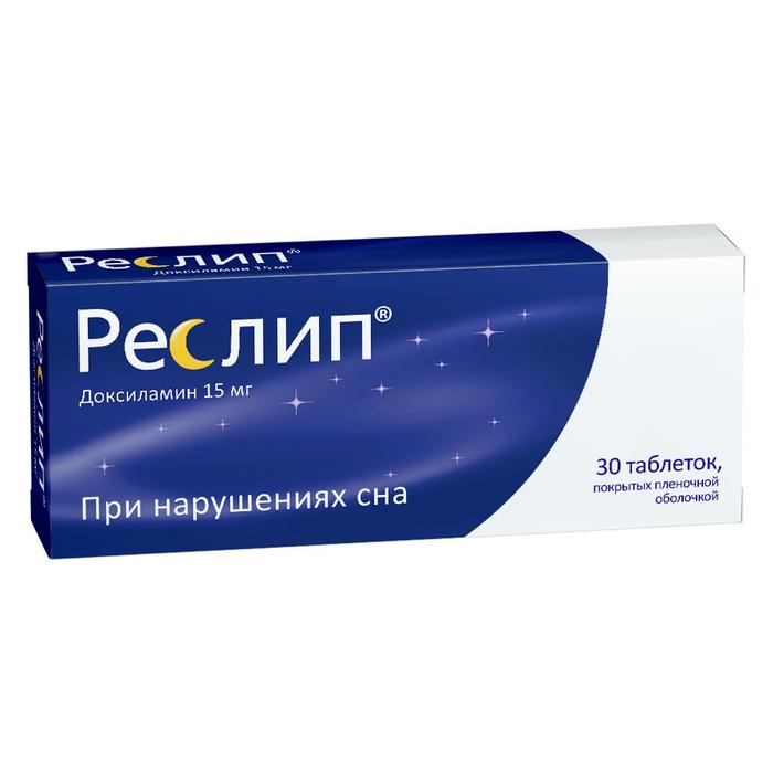 Изображение товара Реслип таб п/об/пл 15мг №30 (Доксиламин)