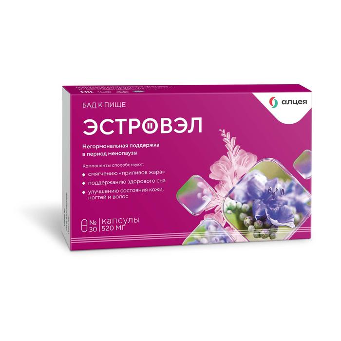 Изображение товара ЭСТРОВЭЛ капсулы для женщин, 30 шт. витаминный комплекс с экстрактами