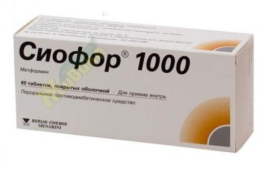 Изображение товара Сиофор 1000 мг таблетки N60 покрытые оболочкой для лечения диабета