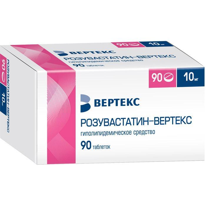 Изображение товара Розувастатин-вертекс таб п/об/пл 10мг №90 (Розувастатин)