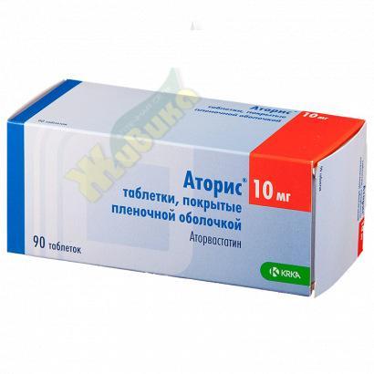 Изображение товара Аторис 10 мг таблетки No90 - снижение холестерина сердечно-сосудистая профилактика