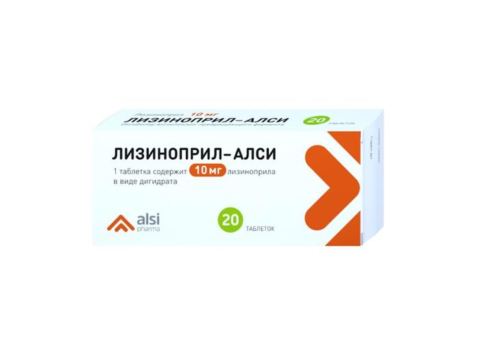 Изображение товара Лизиноприл-алси таб 10мг №20 (Лизиноприл)