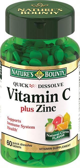 Изображение товара Витамины и минералы НЭЙЧЕС БАУНТИ Вит.С + цинк 750мг №60 для иммунитета и кожи