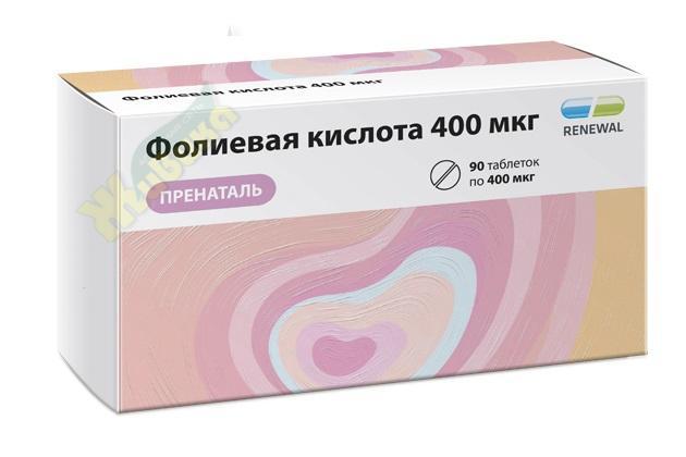 Изображение товара Фолиевая кислота пренаталь 400мкг №90 таблетки для женщин при планировании беременности