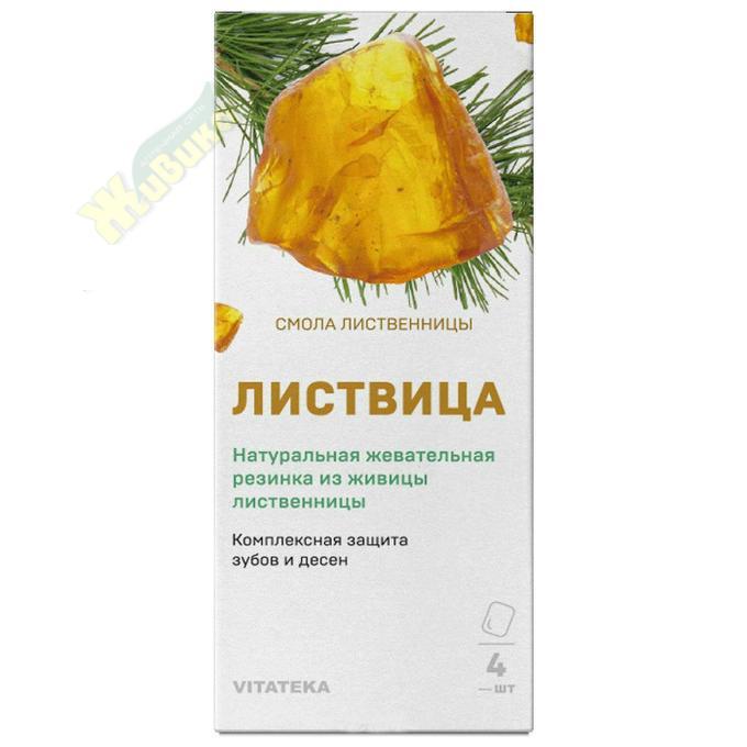 Изображение товара ВИТАТЕКА Листвица резинка жевательная натуральная 0,8г №4 из живицы лиственницы