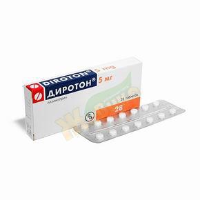 Изображение товара Диротон 5мг №28 таблетки для лечения гипертензии и сердечной недостаточности