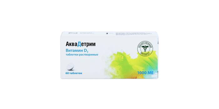 Изображение товара Аквадетрим таблетки растворимые 1000МЕ №60 для профилактики дефицита витамина D