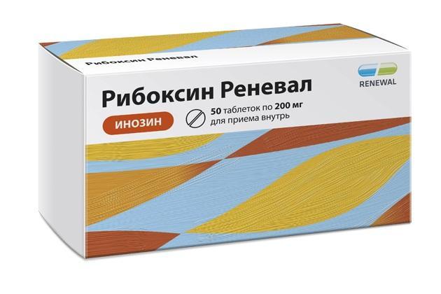 Изображение товара Рибоксин реневал таб п/об/пл 200мг №50 /renewal/ (Инозин)