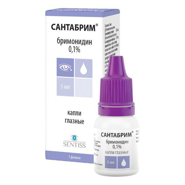 Изображение товара Глазные капли Сантабрим 0,1% 5мл для снижения ВГД и лечения глаукомы