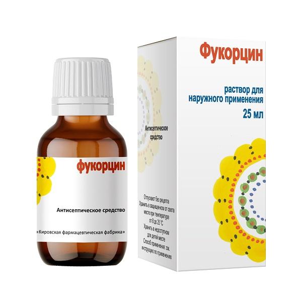 Изображение товара Фукорцин р-р д/наруж.прим. 25мл фл инд.уп. /кировская фф/